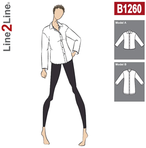 Line2Line snitmønster - B1260 Skjortebluse med sænket skulder